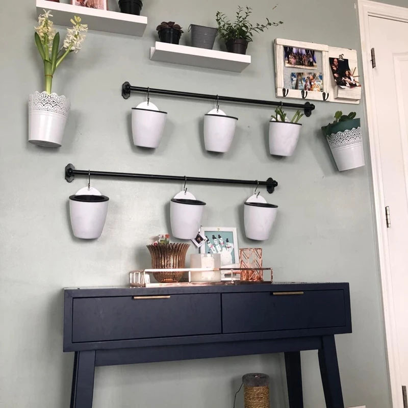 

Self Watering Hanging Planters 7 Pack for Plants Flowers Indoor Outdoor Window Wall Large 7 Inch Plant Pots with Hooks