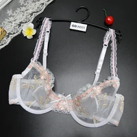ybcg floral sexy bra see through ultra thin lace lingerie mesh hollow transparent bras for women plus size womens underwear