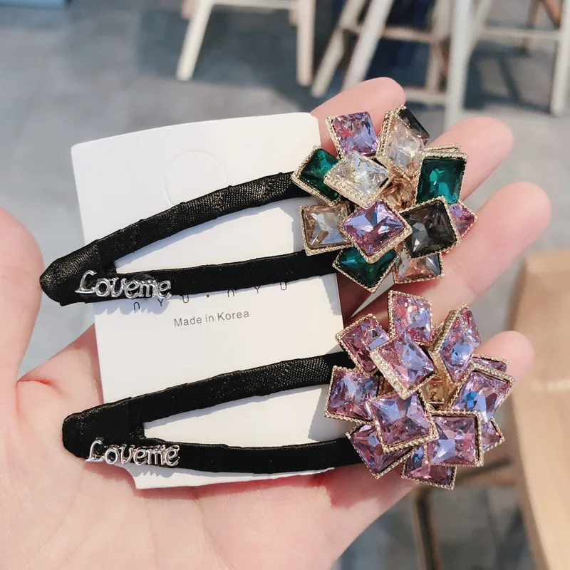 

Gem Crystal Flowers Cartoon Hairpins Side Bangs Clip Hair Accessories Rim Hair Clips For Women Hairpin Hair Bows Headband -4