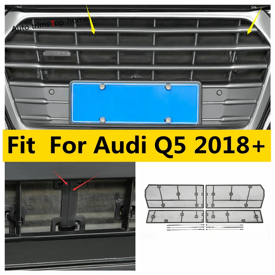 

For Audi Q5 2018 - 2022 Car Insect Screening Mesh Front Grille Insert Net Cover Trim Protective Exterior Kit Accessories