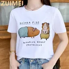 Женская футболка с круглым вырезом, Повседневная Базовая футболка с коротким рукавом и принтом морской свиньи в стиле Харадзюку, лето 2021