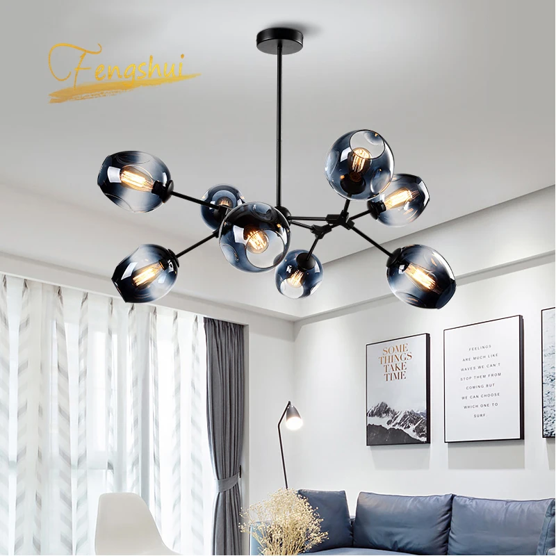 Modern LED Pendant Lamps Dining Room Bedroom Living Indoor Light Lighting Clear Bubble Glass Ball Kitchen Fixtures | Освещение