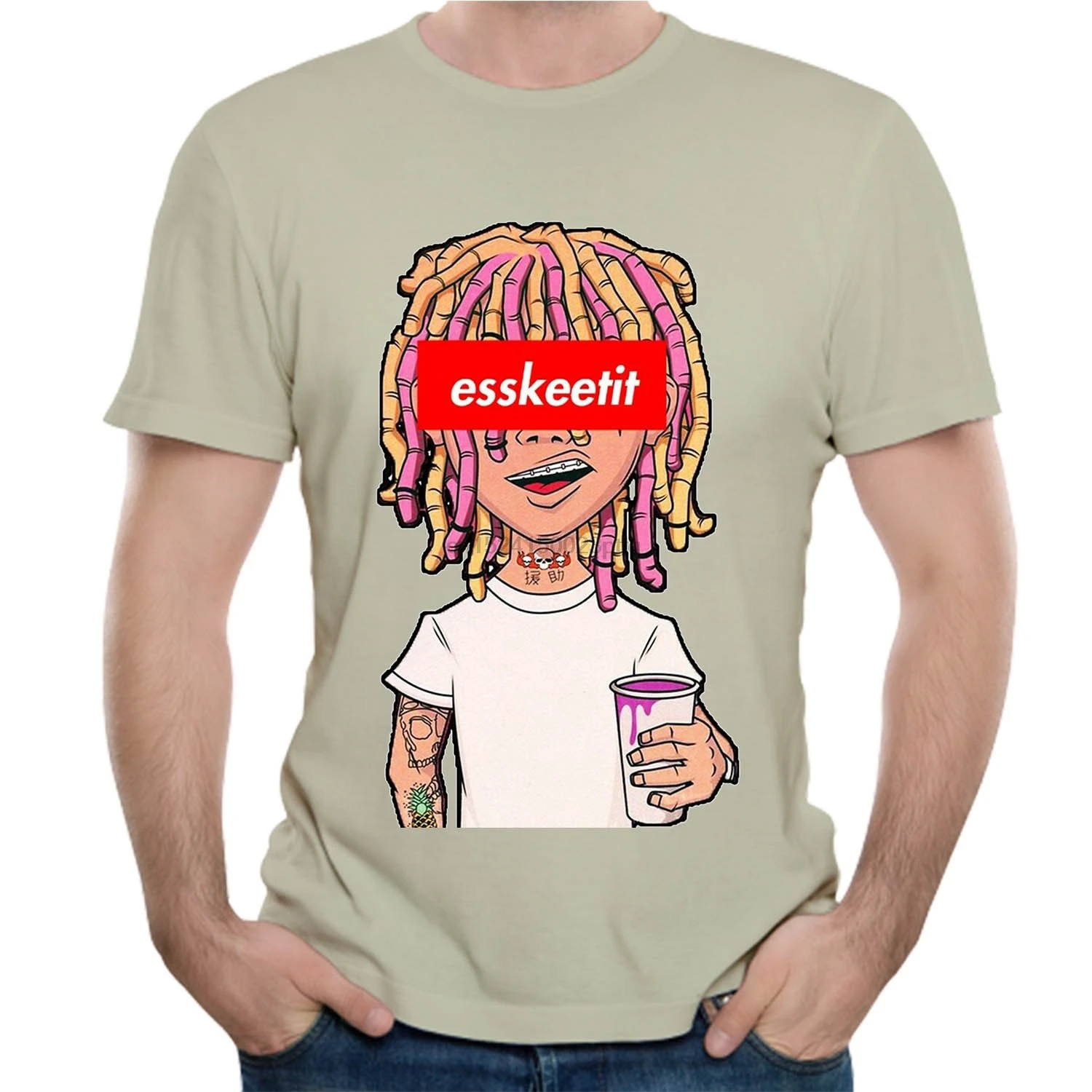 Lil Pump футболка Esskeetit Футболка модная красивая с короткими рукавами популярные