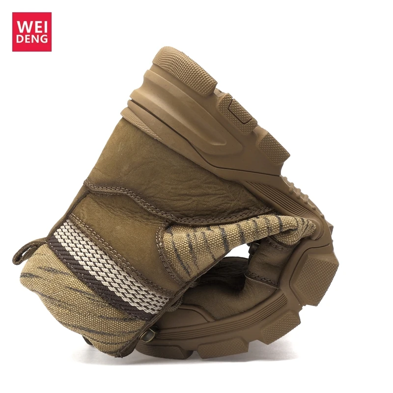Weideng Plus Size 37-45 Genuine Leather Warm Boots Men Casual Winter Outdoor Women Snow Shoes High Quality Lace Up Soft Non Slip