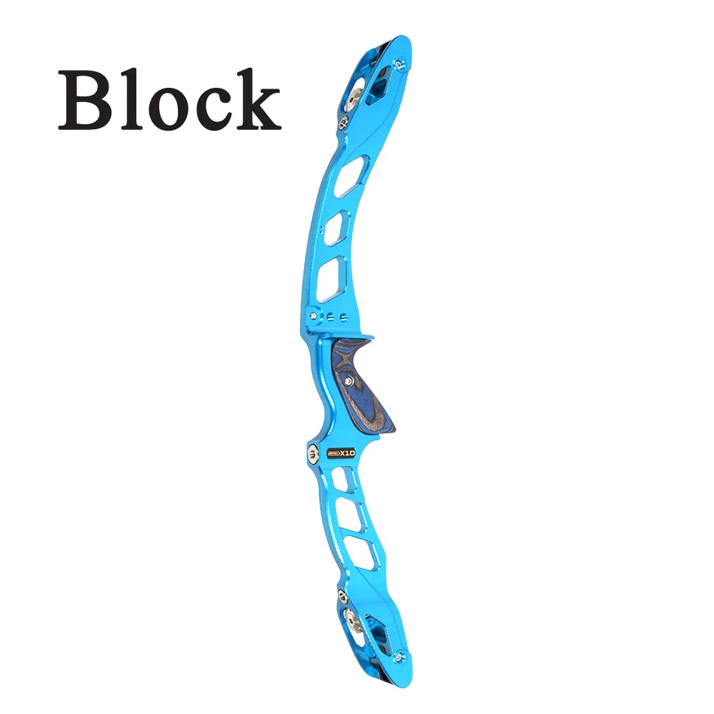 SkyBlue Block system Sanlida стрельба из лука чудо X10 высокого класса изогнутый лук стояк 2" CNC мишень ILF стояк деревянная ручка правая рука стрельба Спорт - Цвет: SkyBlue Block system