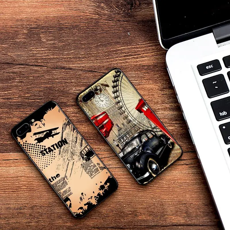 Ретро Лондон: старинная машина мягкий силиконовый чехол для телефона samsung A70 60 A50