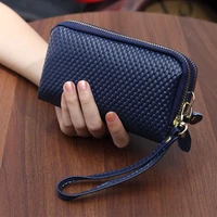 2022 fashion leather women wallet high capacity double zipper credit cards luxury brand leather clutch womens wallets and purses