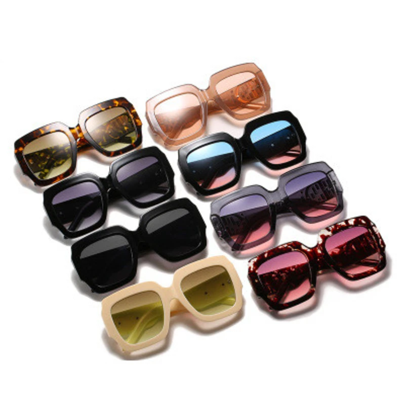 Солнцезащитные очки в большой квадратной оправе для мужчин и женщин модные