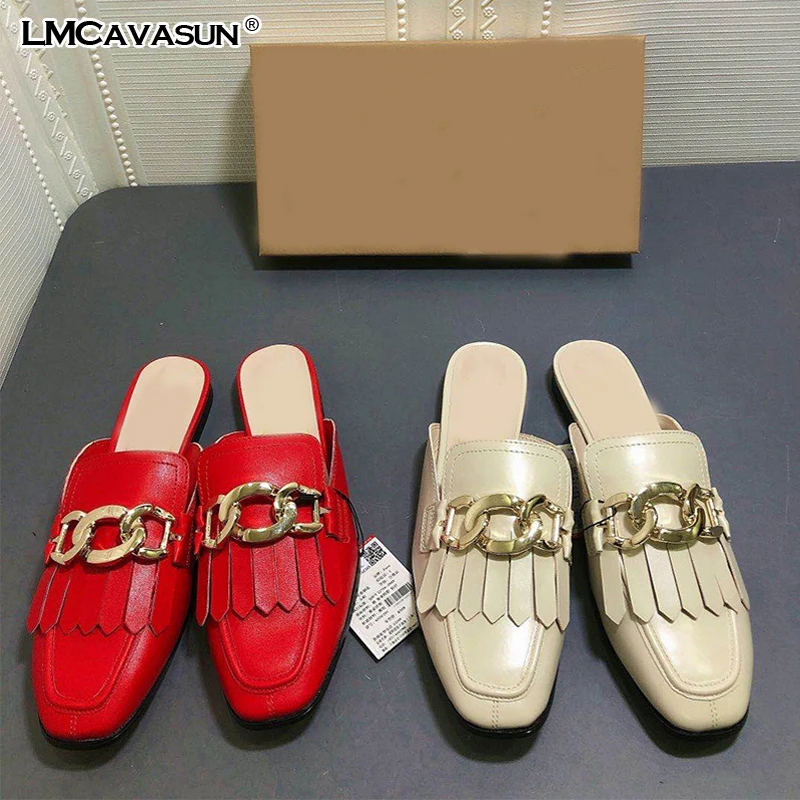 LMCAVASUN New Za же Женские туфли на плоской подошве декоративная металлическая цепь в