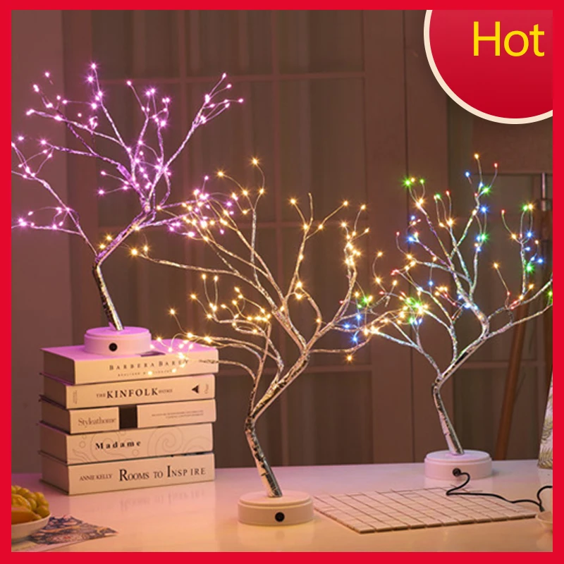 

USB Led Fairy ночной Светильник Медный провод настольные лампы дерево в форме светильник для дома Спальня фестиваль вечерние праздничные украше...