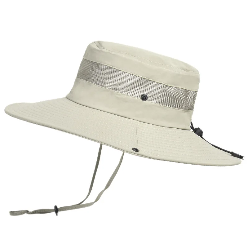 

Summer New Breathable Mesh Sunscreen Hat Men's Outdoor Fishing Mountaineering Big Eaves Sunshade Fisherman Hat For Men