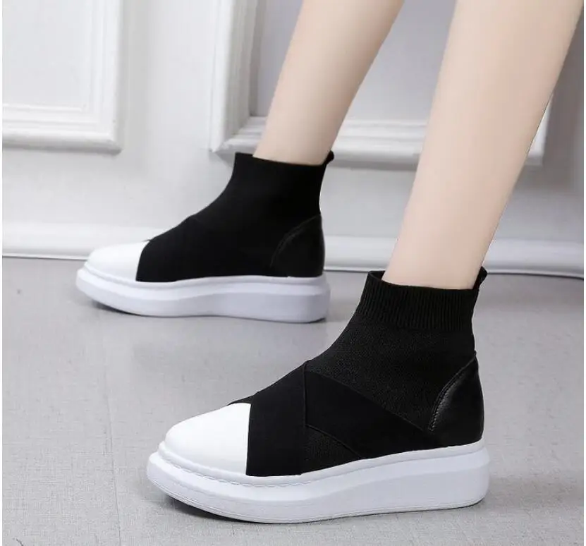 2021 ladies new hundred shoes flat shoes ladies thick bottom leisure hahalu Lefu shoes women's elastic cloth one pedal shell sin