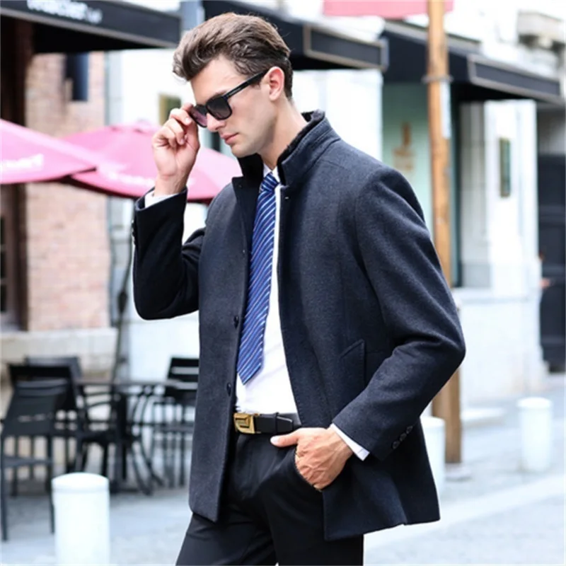 Высококачественное шерстяное пальто брендовая одежда зимние куртки для мужчин