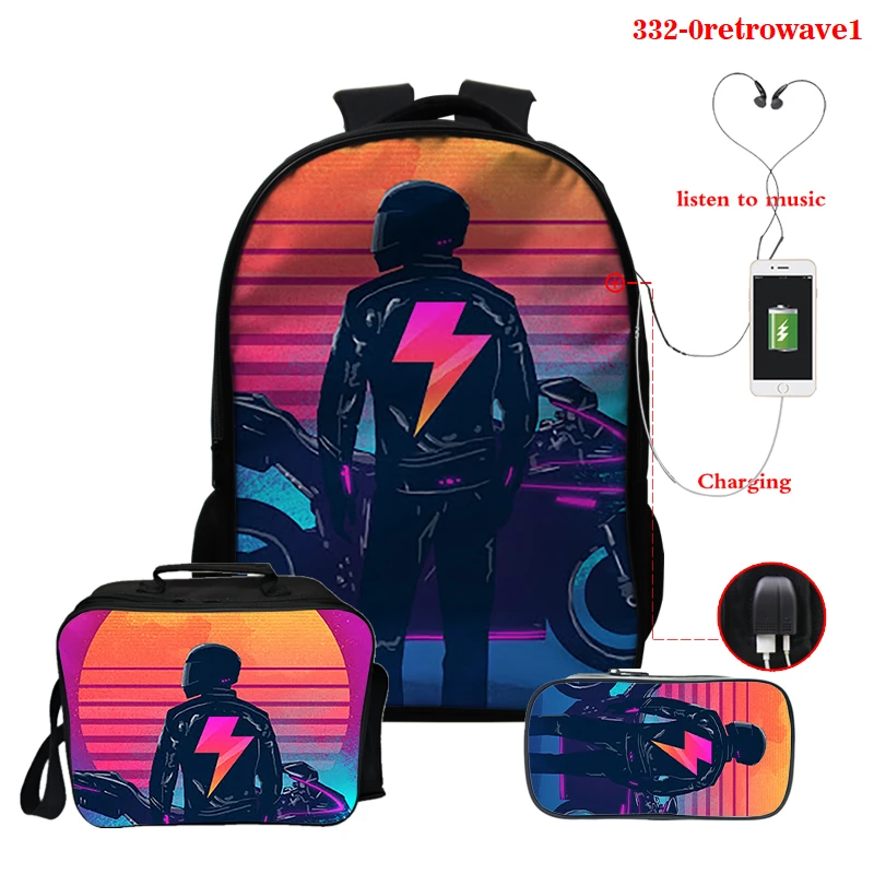 

Новинка; В стиле ретро; В волна Рюкзак Кошелек Для женщин ноутбук рюкзак 3d USB школьный рюкзак рюкзаки Kawaii Колледж для активной деятельности, ...