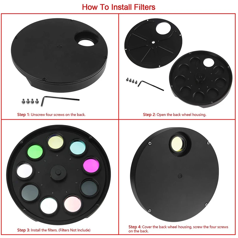StarDikor 1 25 дюйма/2 дюймов несколько окулярный фильтр колесо металлический для