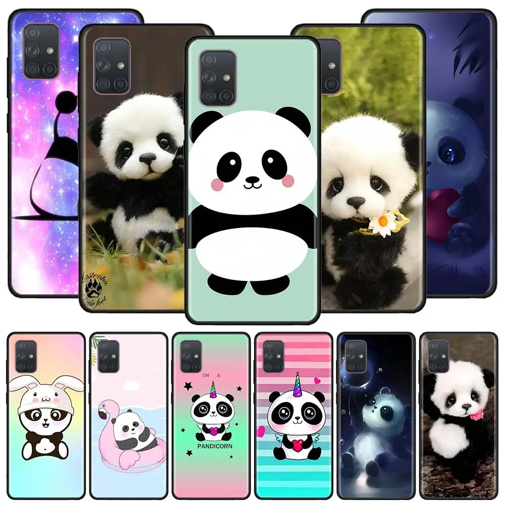 Супер милый чехол с пандой для Samsung Galaxy A50 A70 A70s A50s A80 A40 A30 A20e A20s A10e A10 черный мягкий
