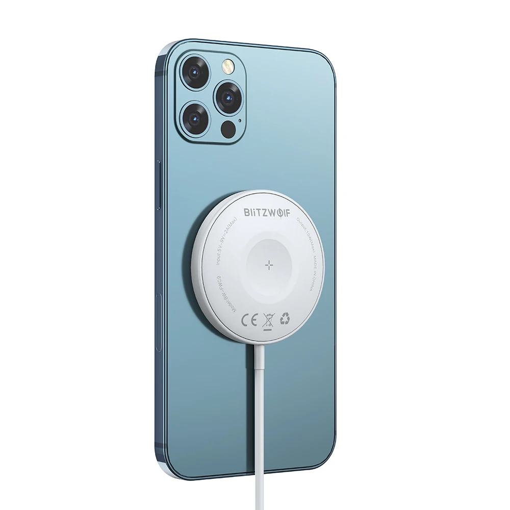 blitzwolf bw fwc9 3 in 1 15w magnetic wireless charger fast wireless charging pad earbuds charger watch charger for iphone12 pro free global shipping