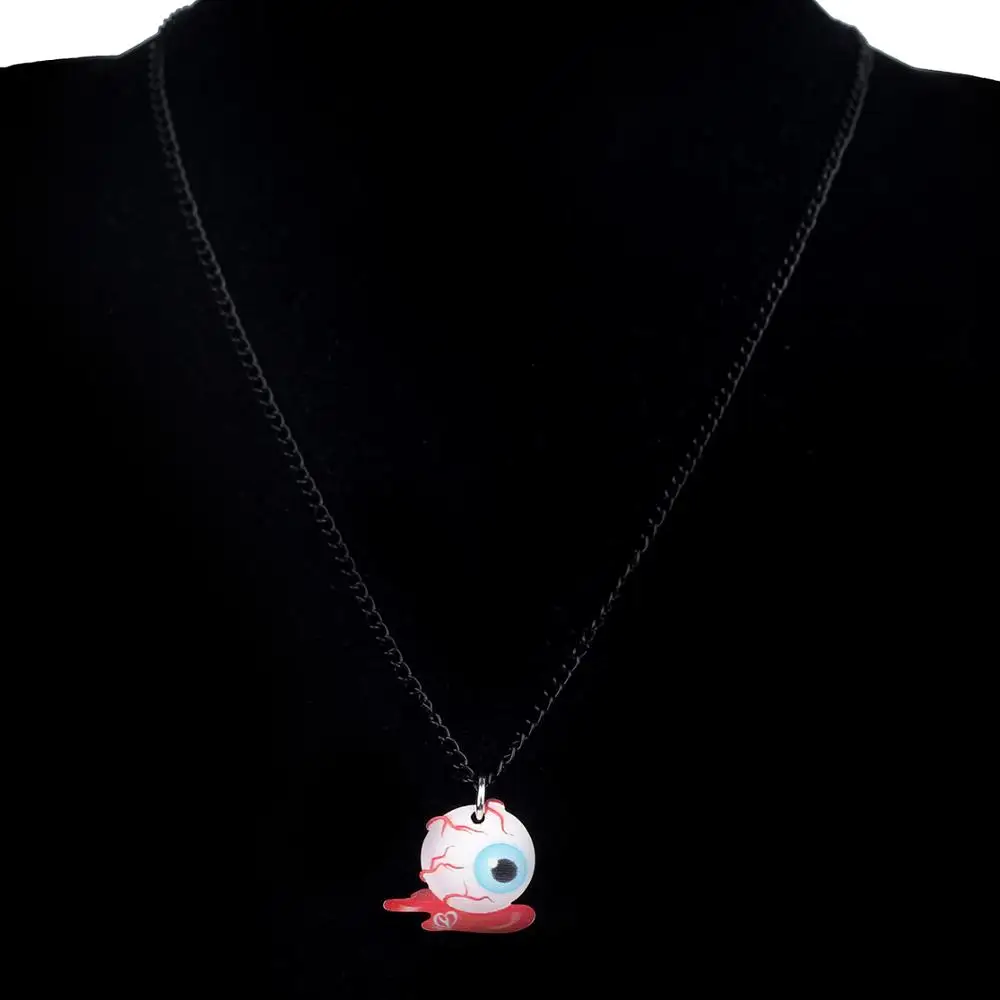 Акриловое ожерелье Bonsny с ужасным глазным яблоком крови на Хэллоуин цепочка