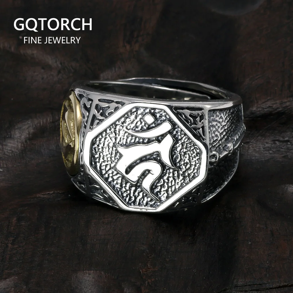 Тяжелые твердые 925 пробы серебряные мужские кольца перстни мантра Ом Мани Падме