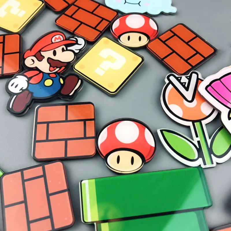 1/12 Pcs Super Mario Fridge Sticker Child Student Birthday Gift Fridge Sticker Message Sticker Sticker Home Decoration