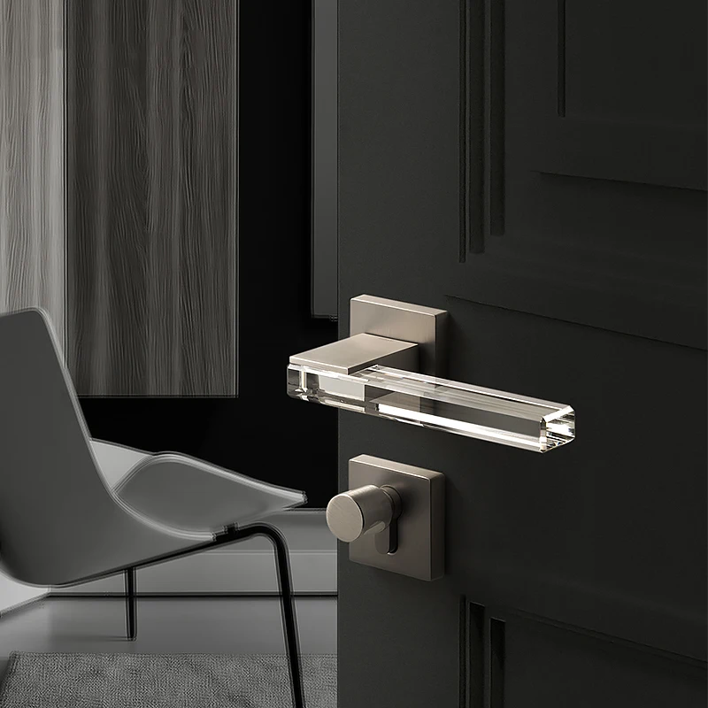 

Modern style /Crystal texture/Mute Room Door Lock Handle Fashion Interior Door Lock Anti-theft Gate Lock Furniture Hardware