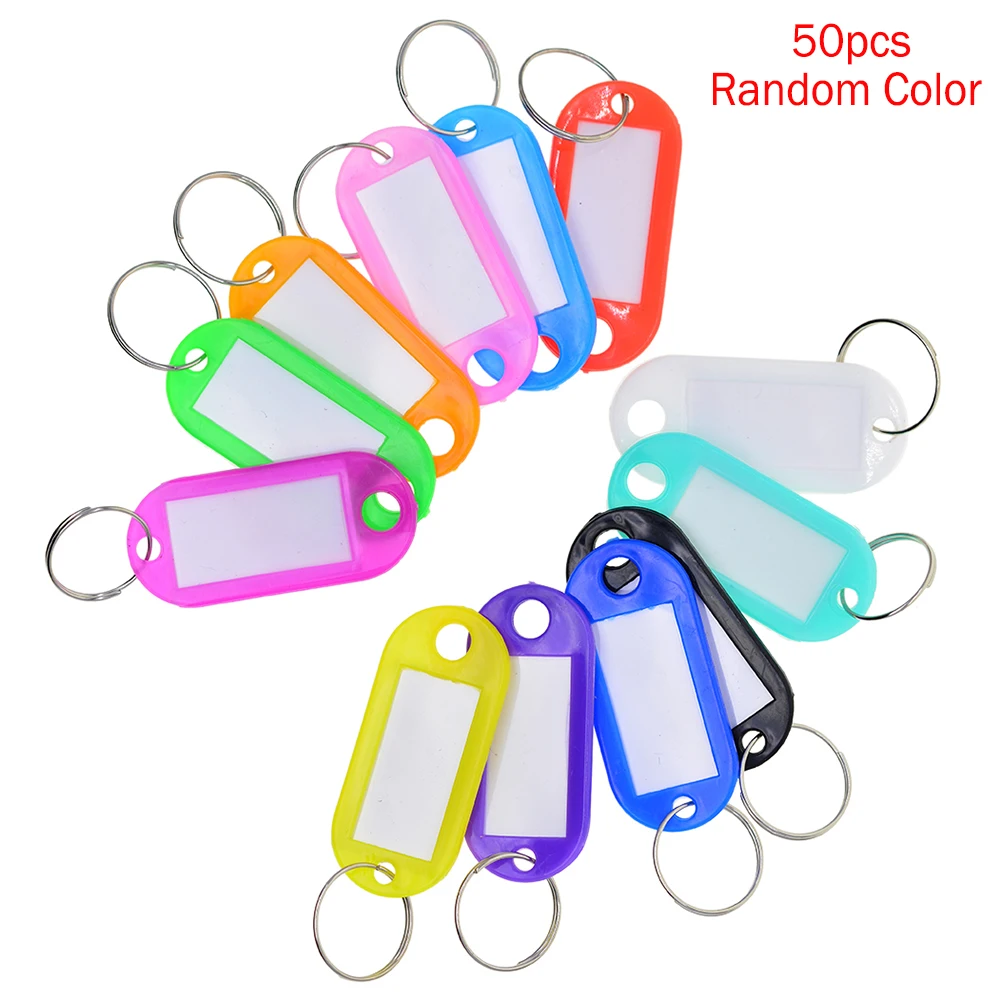 Цветные ярлыки для ключей разделенное кольцо брелок цветная пластиковая бирка