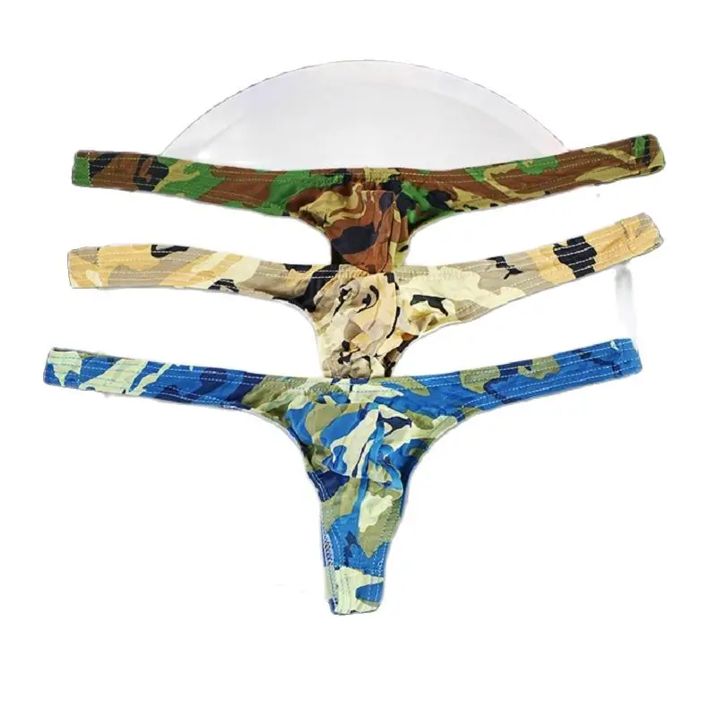 Мужские камуфляжные стринги удобное нижнее белье дышащие невидимые Т-образные