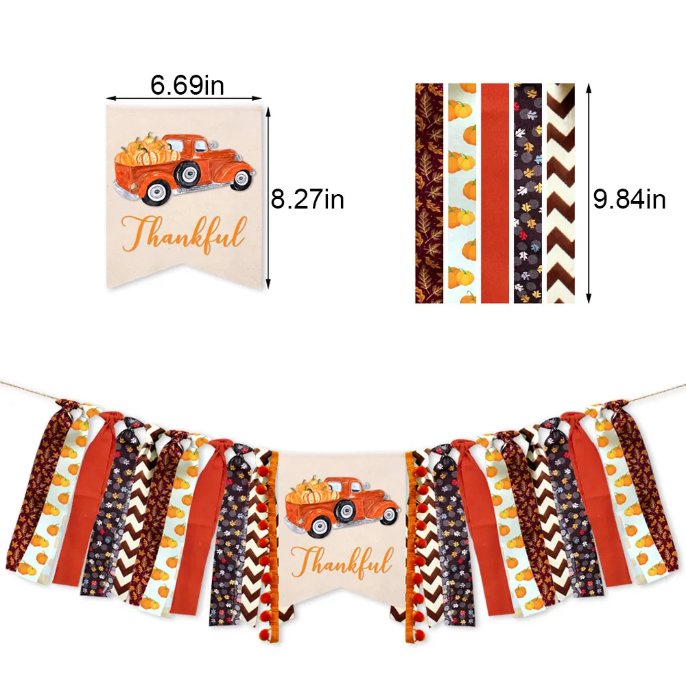 День благодарения высокий стул баннер мальчик девочка осень Тыква стульчик