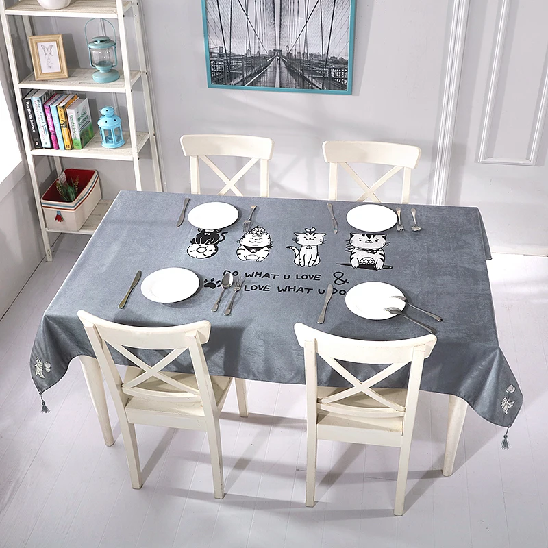 

Yaapeet Double-sided Use TableCloth Waterproof Tassel Table Cover Rectangle Dyeing Table Cover Decor for Party Christmas Day