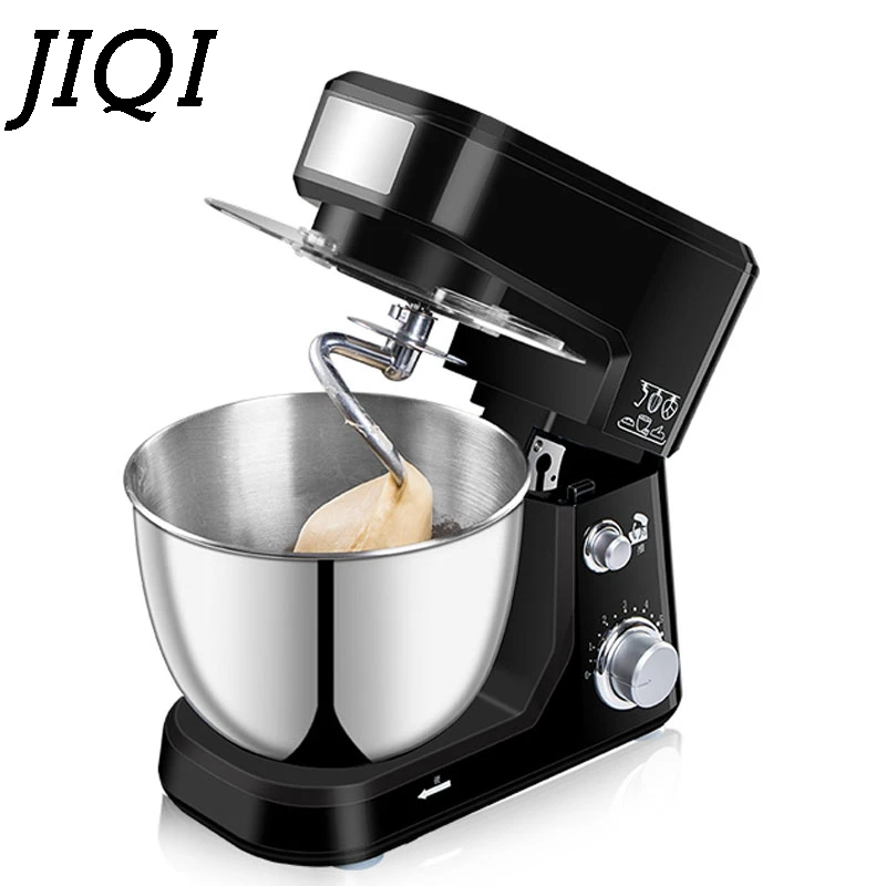 JIQI 4L чаша из нержавеющей стали, Электрический миксер для приготовления пищи, Миксер для крема, блендер для замеса теста, торта, хлеба, шеф-повара, машина для взбивания яиц, взбиватель, ЕС, США