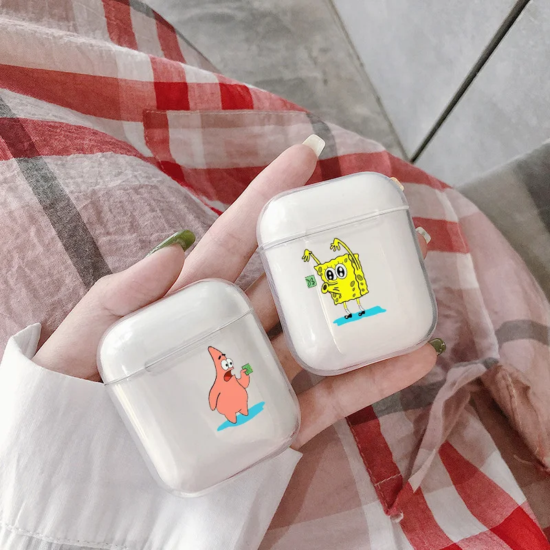 Чехлы с мультяшным рисунком для наушников Airpods прозрачные наушники мягкий
