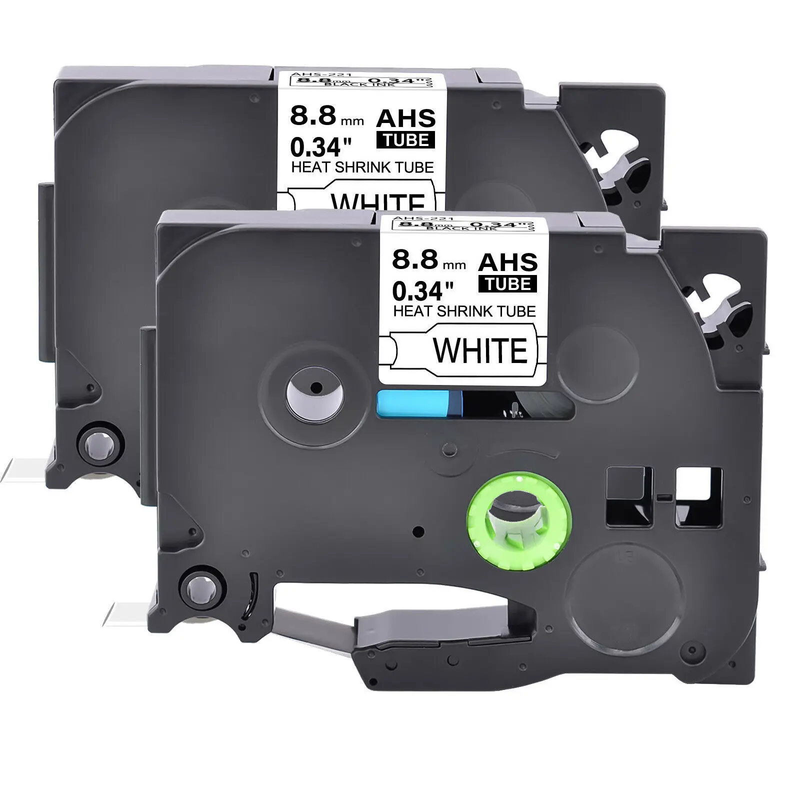 2PK совместимая с Brother P Touch Φ сменная термоусадочная трубка черный на белом 8 мм x 1 5