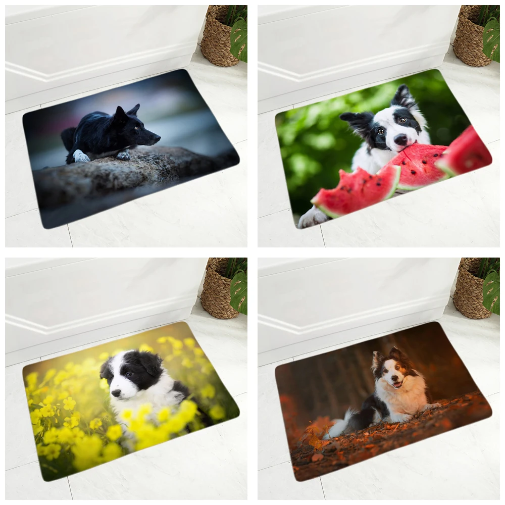 Шотландская граница колли домашние собаки Придверный коврик Декор животное 40x60
