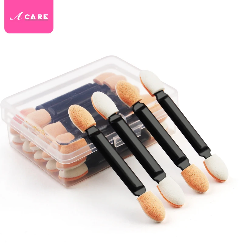 ACARE 20 штук теней кисти спонж-аппликатор с двумя концами Make Up поставки Портативный