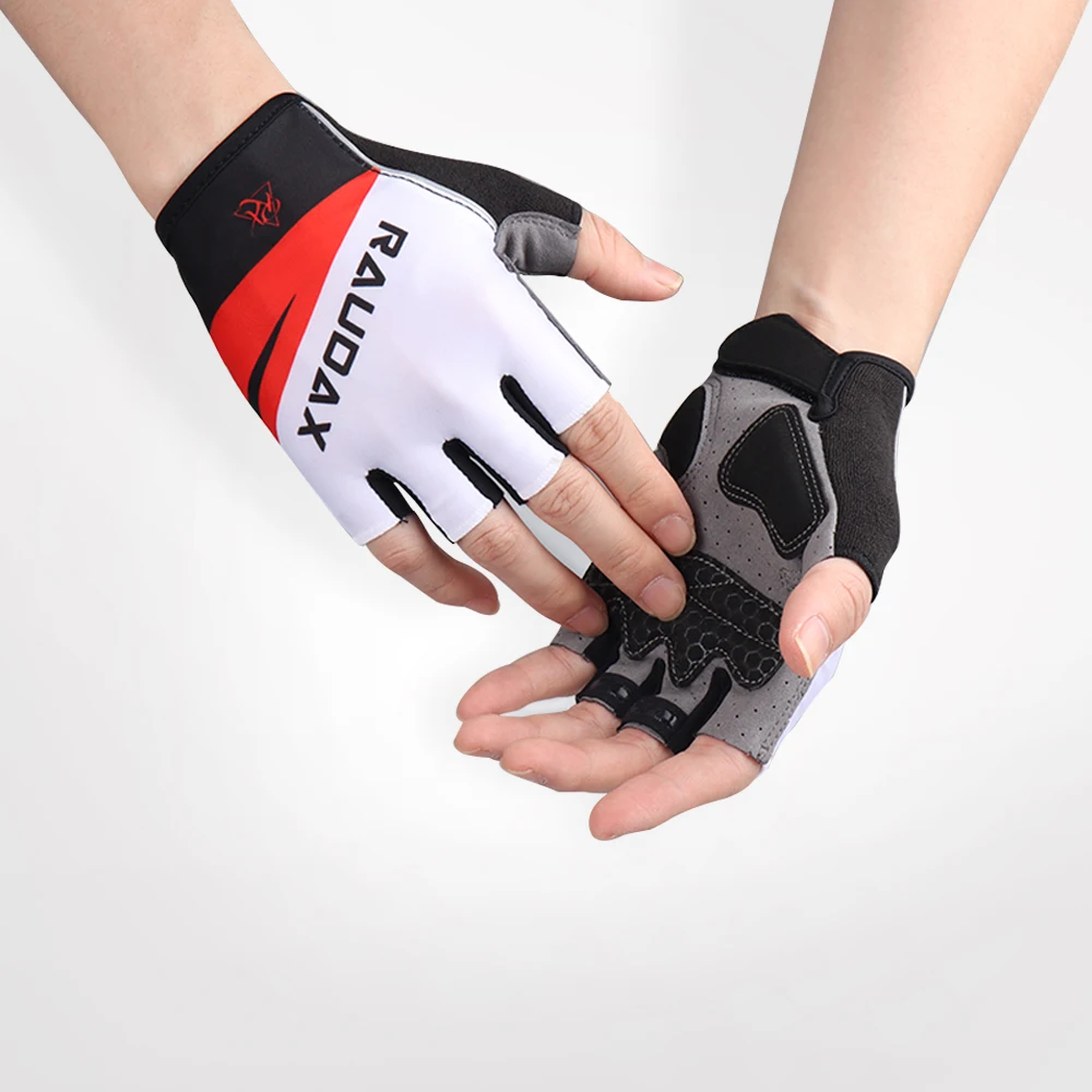 

Raudax Cycling Gloves Mens Women's MTB Road Gloves Reflective Mountain Bike Half Finger Gloves Bicycle Non-slip Sports Gloves