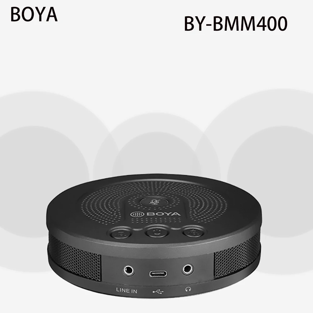 

BOYA BY-BMM400 Настольный конденсаторный микрофон для конференц-связи с динамиком для 3,5 мм TRRS Type-C смартфона планшета USB ПК MP3 видео микрофон