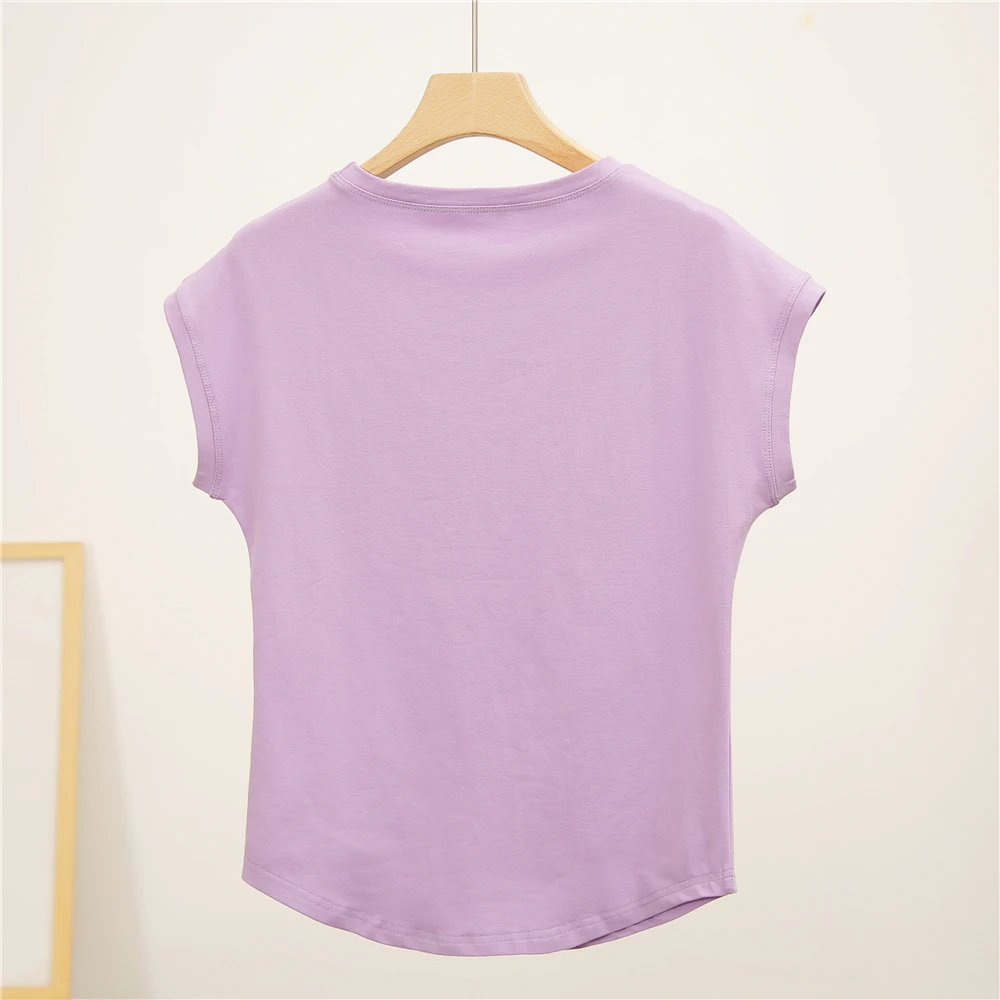 Мягкая тонкая футболка женские летние топы с коротким рукавом синие черные