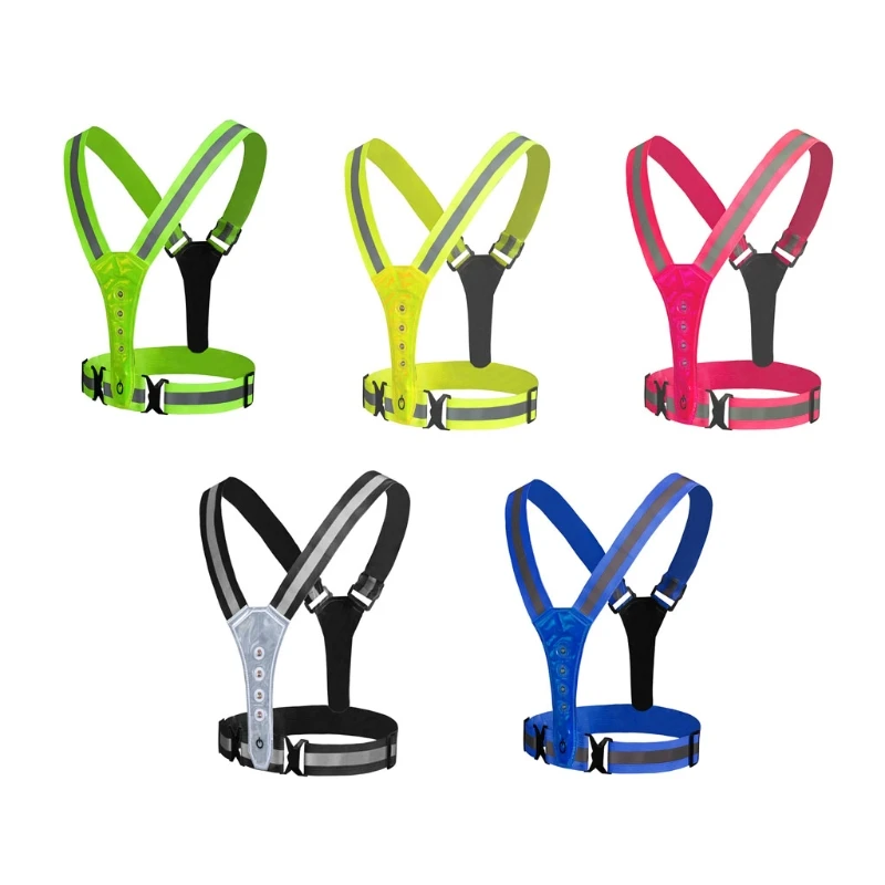 High Visibility Vest with LED Reflective Stripes Waistcoat Safety，Safety Gear Accessories | Спорт и развлечения