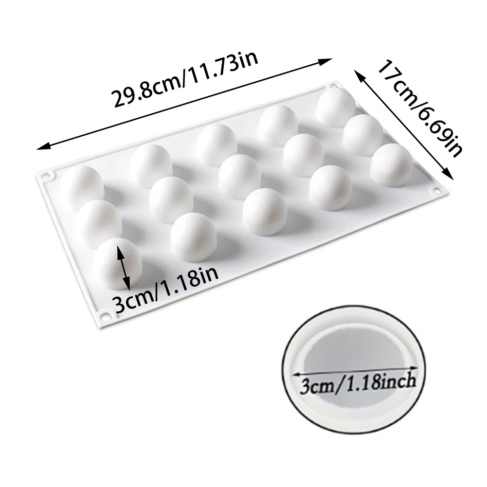 

15 Holes 3D Ball Mold For Baking Cake Decorating Tools Mousse Ice Cream Pudding Mould Kitchen Accessories Supplies