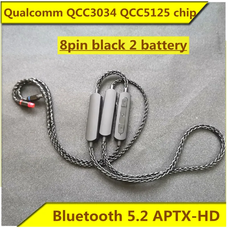 

Чип Qualcomm QCC3034 QCC5125, Hi-Fi кабель для Bluetooth гарнитуры без потерь, Bluetooth 5,2, APTX-HD 8pin, черный, 2 батареи