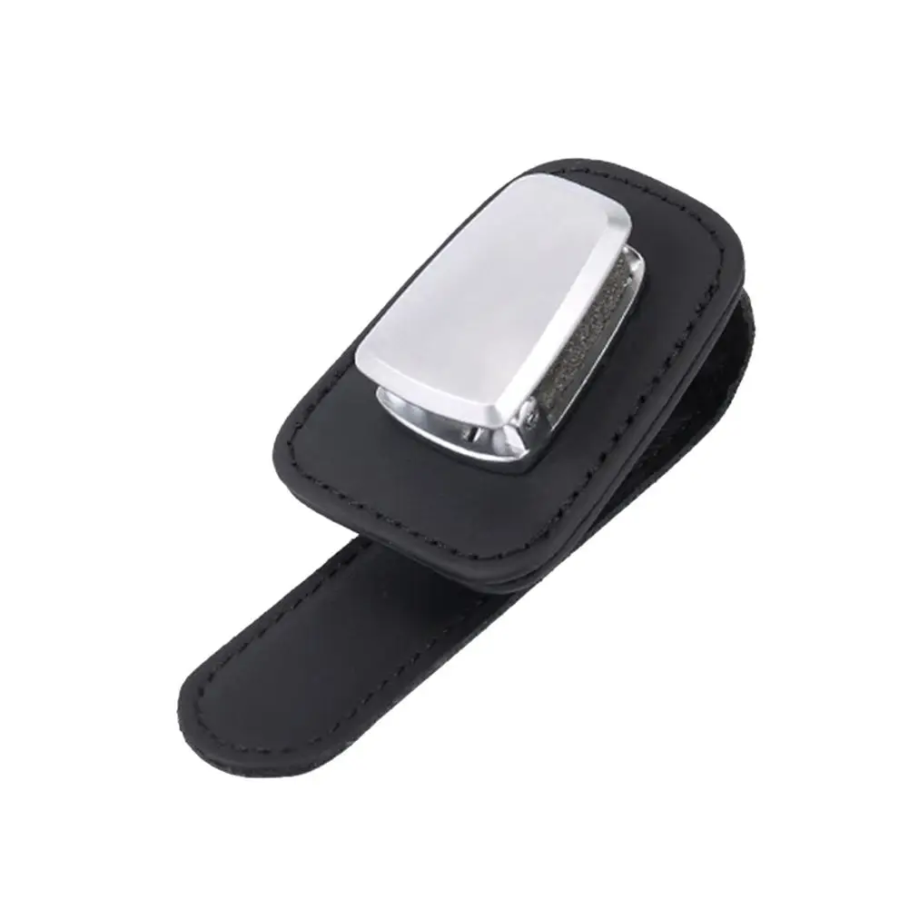 

Multi-function Mini Glasses Clip Car Sun Visor Aluminum Alloy Leather Card Holder Clip Car Accessories