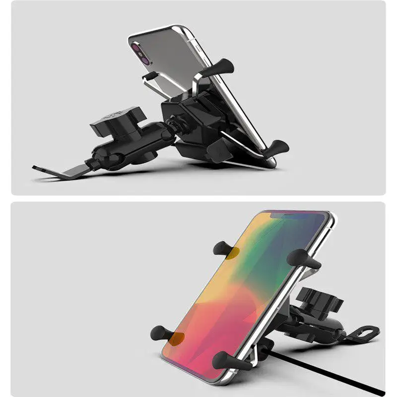 Универсальный руль мотоцикла + зеркало заднего вида держатель мобильного