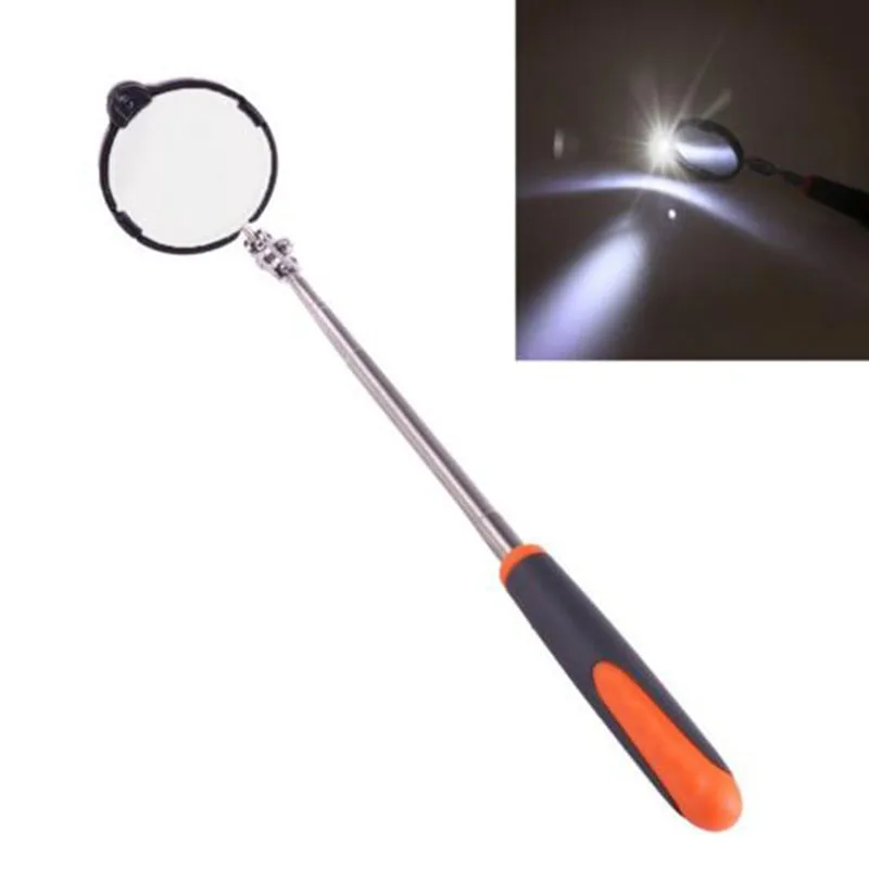 1pcs Adjustable Repair Vehicle Chassis Telescopic Inspection Mirror with LED Light 55mm