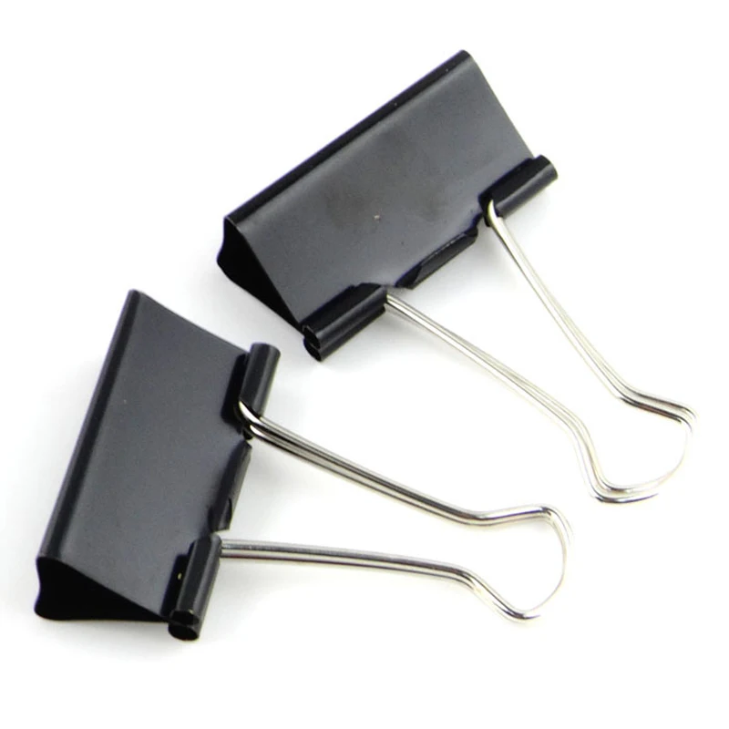 

Office stationery black paint long tail clip 41mm file clip 24pcs