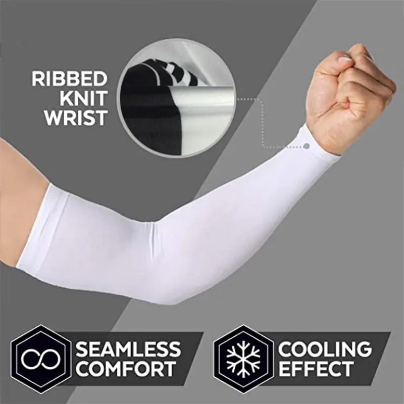 Защитные рукава от солнца UV для мужчин и женщин, спортивные атлетические компрессионные охлаждающие накидки для баскетбола, бега, катания на велосипеде.