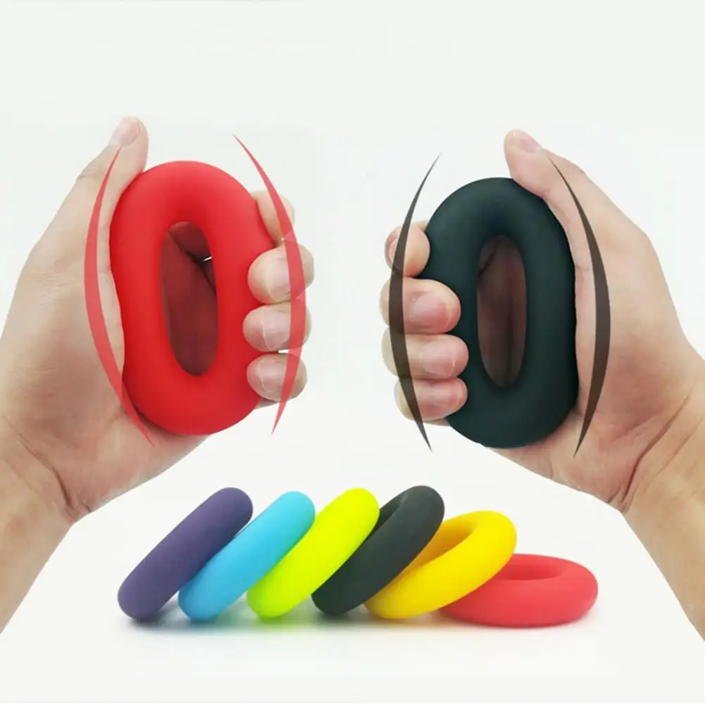 Type-O Muscle Power Training Silicone Ring Strength Finger Hand Grip Exerciser Ring Strength Finger Hand Grip Exerciser Ring Str silicone grip device wrist arm muscle training five finger strength rehabilitation grip ring exercise hand strength equipment