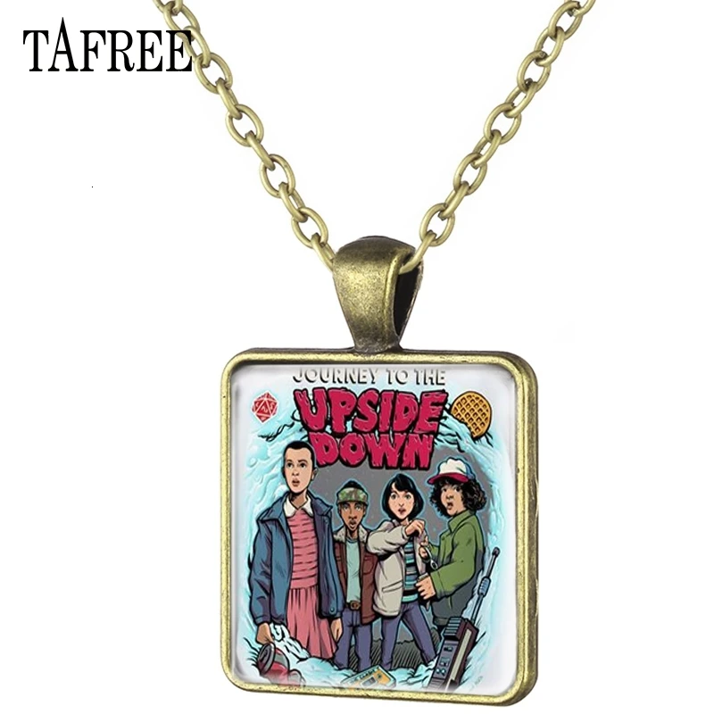 TAFREE, простое квадратное ожерелье с подвеской, художественное изображение, стеклянный кабошон, купольное ожерелье, американские странные вещи для Мужчин, Ювелирные изделия QF139