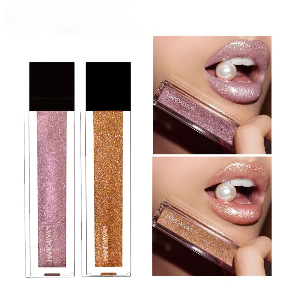

HANDAIYAN 1Pcs Glitter Liquid Lipstick Long Lasting Waterproof Lipsticks Shimmer Lip Gloss Beauty Lip Makeup Cosmetic for Women