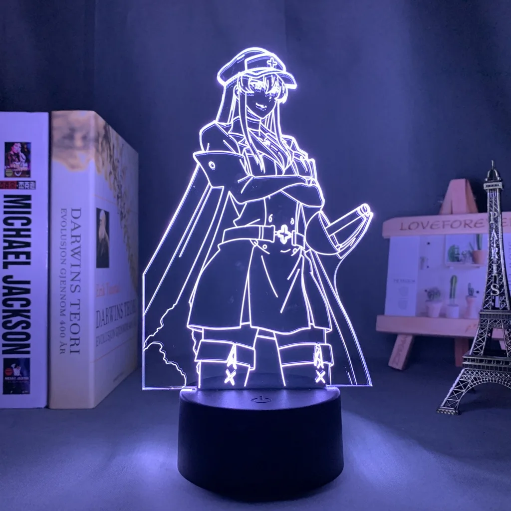 Аниме 3d лампа Akame Ga Kill Esdeath светодиодный ночсветильник для комнаты Декор