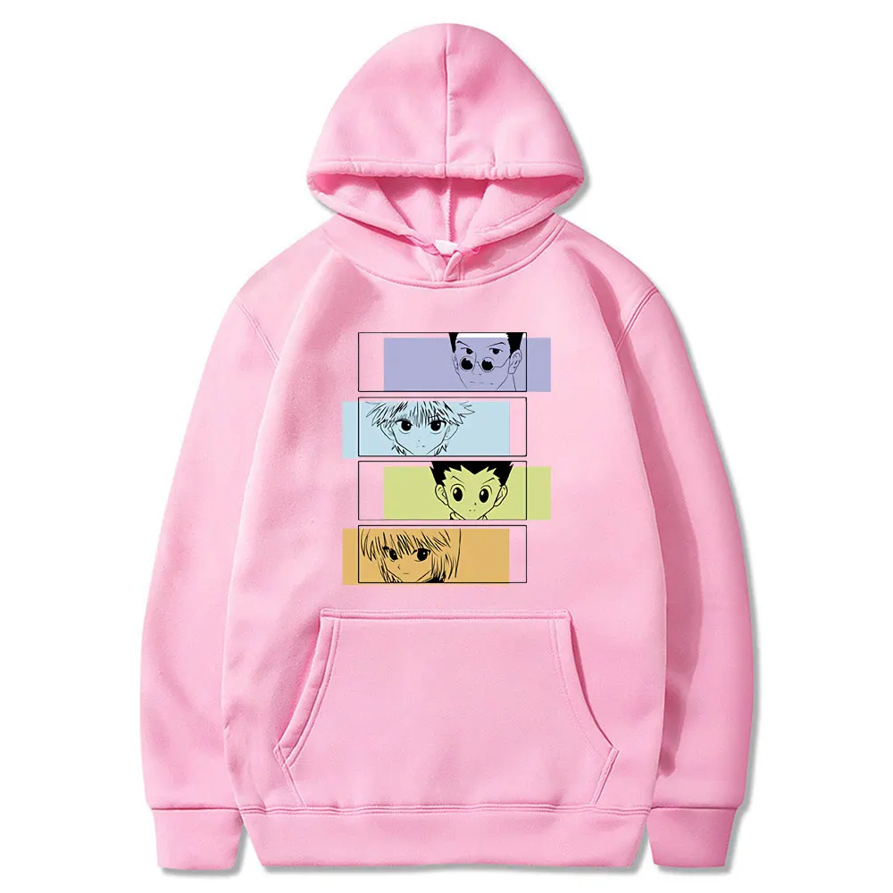 

Hunter X Hunter Killua Eyes Hoodie Harajuku Oversize Casual Loose Women's Hooded Sweatshirt Fun Anime Print Casual Hoodie Men
